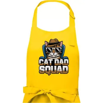 Kuchyňská zástěra Cat dad squad - Dámská zástěra na vaření - Univerzální velikost ( Žlutá )