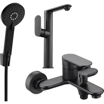 Vodovodní baterie Mexen Milo R40 sada vana, černá - 713153R40-70 Bateriové soupravy