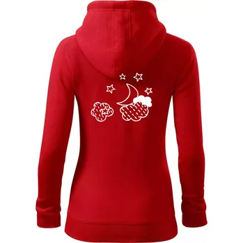 Dámská mikina Nebe - Dalekohled - Dámská mikina trendy zipper s kapucí - XL ( Červená )