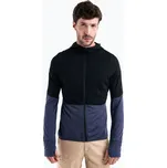 Pánská trekingová mikina icebreaker Merino 200 Realfleece Descender Zip Hoodie black/graphite
