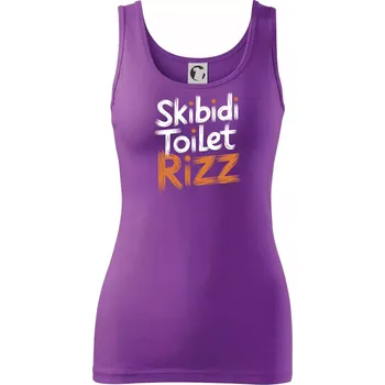 Dámské tričko Skibidi Toilet Rizz nápis - Dámské tílko - XL ( Fialová )