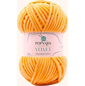 Příze POPYARN Pletací příze Velvet B040 - oranžová