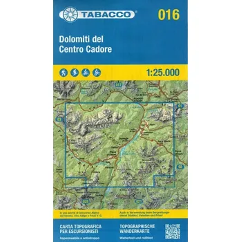 Tabacco Wandern Dolomiti Cadore 1:25000: Tabacco Wanderkarte 1:25000 Tabacco editrice