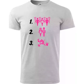 Pánské tričko Před a po žena - Triko extra velké (5-8XL) - 5XL ( Světlešedý Melír )