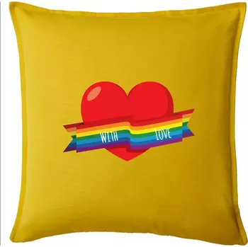 Polštář LGBT with love - Polštář 50x50 - 50x50 - Pouze potah ( Žlutá )