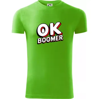 Baby Boomers - OK boomer - Viper FIT - Pánské zůžené tričko - M ( Apple Green )