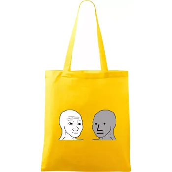 Wojak (Feels Guy) a NPC - Taška bavlněná - 42 x 38 cm ( Žlutá )
