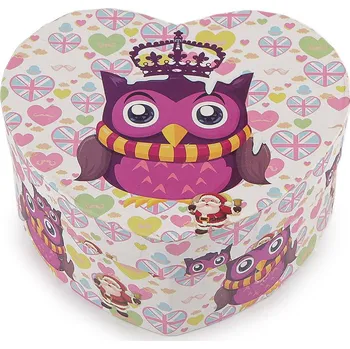 Dárková krabička Dárková krabička srdce sova 11,5x10 cm Varianta: 3 krémová nejsvět., Balení: 1 ks