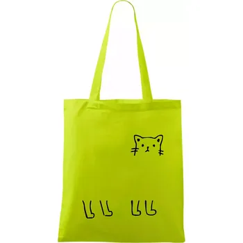 Kočka - pes - tygr -Dokresli zvíře - Taška bavlněná - 42 x 38 cm ( Limetková )