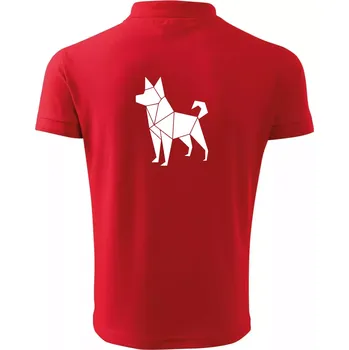 Pánská košile Origami pes z boku - Polokošile pánská Pique Polo 203 - L ( Červená )