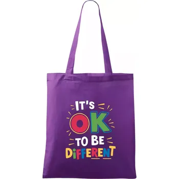 It's OK to be different - Taška bavlněná - 42 x 38 cm ( Fialová )