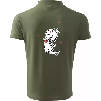 Pánská košile Párový motiv - panáček a magnet - Polokošile pánská Pique Polo 203 - 4XL ( Khaki )