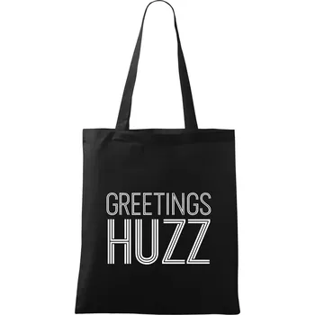 Greetings HUZZ - Taška bavlněná - 42 x 38 cm ( Černá )