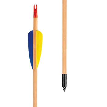 Karnevalový doplněk imago Šíp dřevěný EK-Archery, péřové letky 80 cm