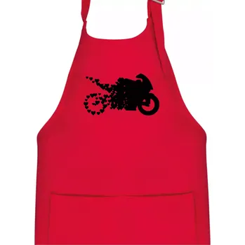 Kuchyňská zástěra Moto love - Dětská zástěra na vaření - Univerzální velikost ( Červená )