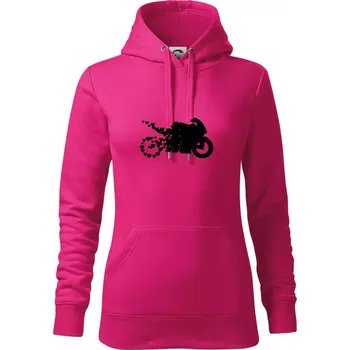 Dámská mikina Moto love - Mikina dámská Cape s kapucí - XS ( Purpurová )