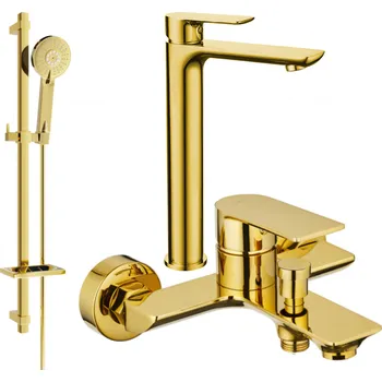 Vodovodní baterie Mexen Alfa DQ40 vanová sada, zlatá - 745713DQ40-50 Bateriové soupravy