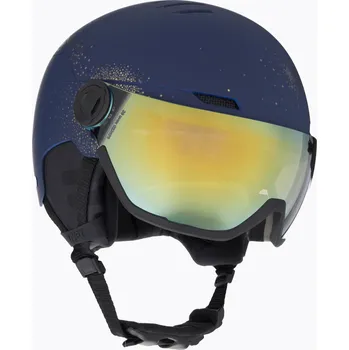 Dámská lyžařská helma UVEX Wanted Visor WE fleece sparkles/gold matt/mirror gold smoke