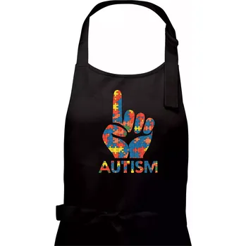 Kuchyňská zástěra Autism ruka - Dámská zástěra na vaření - Univerzální velikost ( Černá )