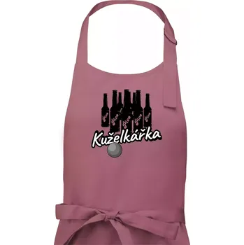 Kuchyňská zástěra Kuželkářka pivo - Dámská zástěra na vaření - Univerzální velikost ( Starorůžová )