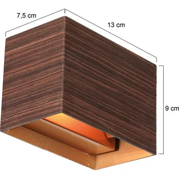 Lampička Steinhauer LED nástěnné světlo Muro 3365, dřevěný vzhled, hranaté, G9, 2 700 K barva dřeva 1 x 3 W LED - Doprava zdarma