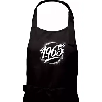 Kuchyňská zástěra Narozeninovy ročník graffiti 1965 - Dámská zástěra na vaření - Univerzální velikost ( Černá )