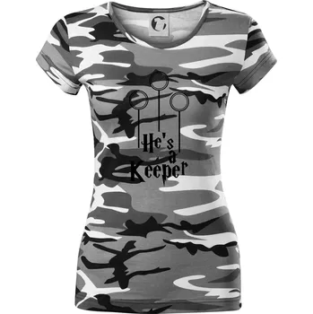 Dámské tričko Hes a keeper - Dámské maskáčové triko - S ( Šedý maskáč )