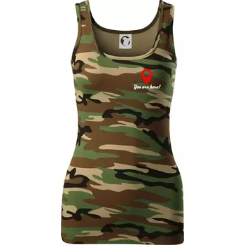 Dámské tričko You are here - Dámské Maskáčové tílko - M ( Hnědý maskáč )