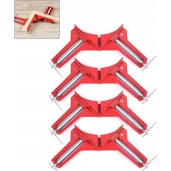 Truhlářská svěrka 4 ks Úhelníková truhlářská svěrka 90° Rohová svěrka hliníková 75 mm pro dílnu