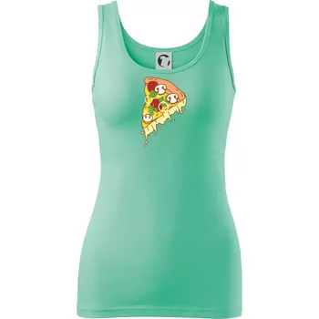 Dámské tričko Pizza + Pizza kousek - Dámské tílko - L ( Mátová )