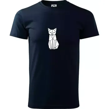 Origami kočka zepředu - Triko extra velké (5-8XL) - 6XL ( Námořní modrá (velmi tmavá - téměř černá) )