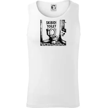 Skibidi kresba - Tílko pánské Core - XL ( Bílá )