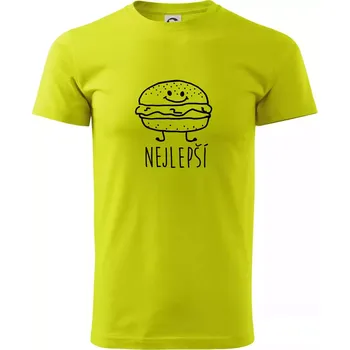 Nejlepší přátelé - Hamburger a hranolky - Klasické pánské triko vyšší gramáže - 2XL ( Limetková )