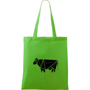 Origami kráva z boku - Taška bavlněná - 42 x 38 cm ( Apple Green )