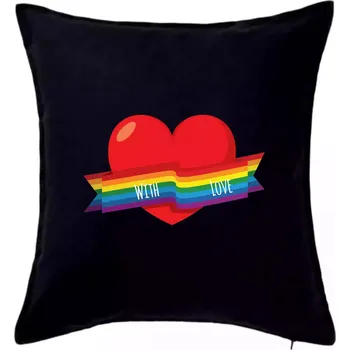 Polštář LGBT with love - Polštář 50x50 - 50x50 - Pouze potah ( Černá )