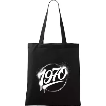 Nákupní taška Narozeninovy ročník graffiti 1970 - Taška bavlněná - 42 x 38 cm ( Černá )