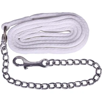 Vybavení pro koně Vodítko s řetízkem QHP, měkké, bílé, 2 m