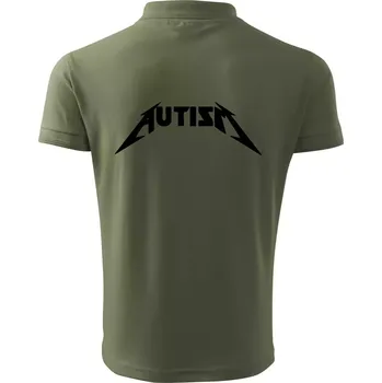 Pánská košile Autism rock nápis - Polokošile pánská Pique Polo 203 - S ( Khaki )