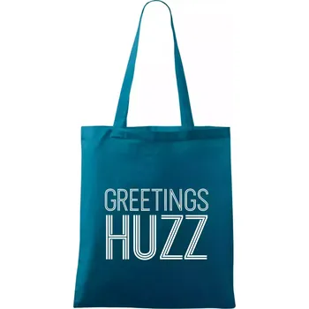 Greetings HUZZ - Taška bavlněná - 42 x 38 cm ( Petrolejová )