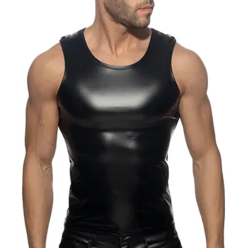 Pánské tílko Tílko AD Fetish ADF215 Rub Shoulder Zip Tank Top S, pánské fetiš tílko