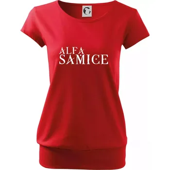 Dámské tričko Alfa Samice - Volné triko city - M ( Červená )