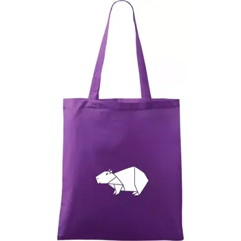 Origami kapybara - Taška bavlněná - 42 x 38 cm ( Fialová )