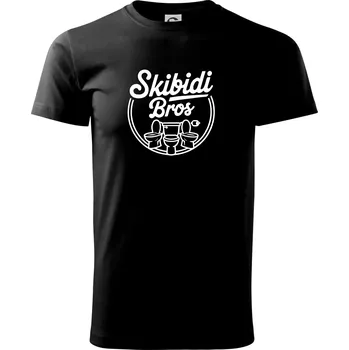 Skibidi bros - Triko extra velké (5-8XL) - 8XL ( Černá )