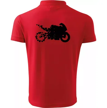 Pánská košile Moto love - Polokošile pánská Pique Polo 203 - 5XL ( Červená )