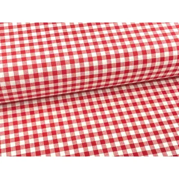 Mirtex Plátno KANAFAS 140/K32 Červená kostka 10mm šíře 150cm Velkoobchod Ceník: VELKOOBCHOD: po celých rolích, bez odvíjení