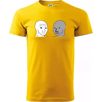 Pánské tričko Wojak (Feels Guy) a NPC - Triko extra velké (5-8XL) - 8XL ( Žlutá )