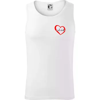 Moje srdce bije pro hudbu - srdce malé - Tílko pánské Core - 2XL ( Bílá )
