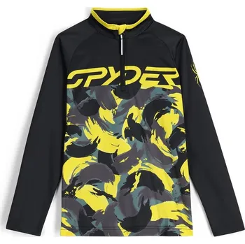 Dívčí mikina SPYDER - BOY CAMO 1/2 ZIP-SWEATERS DĚTSKÁ FUNKČNÍ MIKINA ŽLUTÁ 38C015401-AYWM