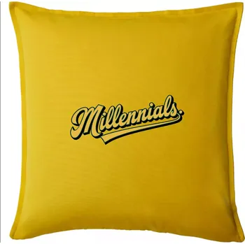 Polštář Generace Y - Millennials žlutý nápis - Polštář 50x50 - 50x50 - Pouze potah ( Žlutá )