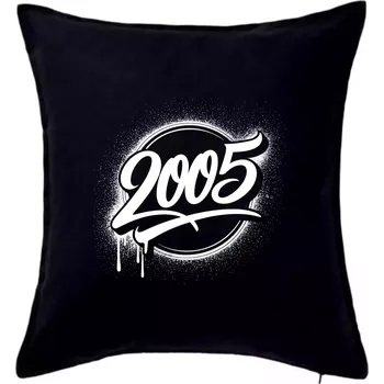 Polštář Narozeninovy ročník graffiti 2005 - Polštář 50x50 - 50x50 - Pouze potah ( Černá )